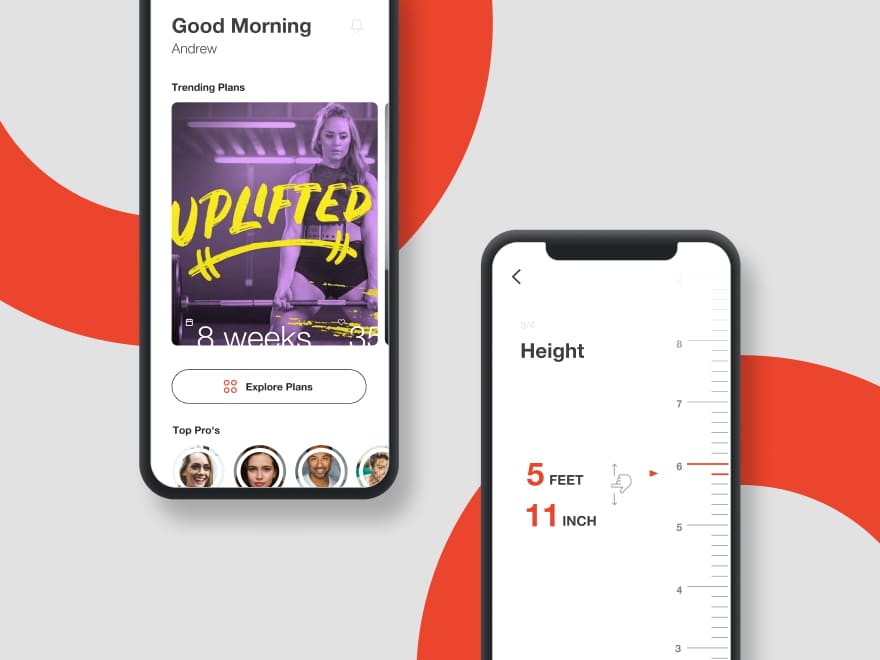 Image showcasing Mockup Design of UX Team's Project Fitnessplans