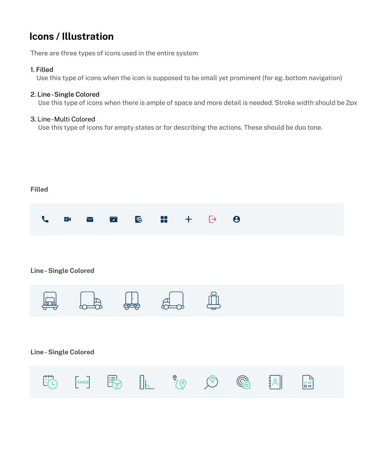 Image of page where icons/illustration design guidelines are written.