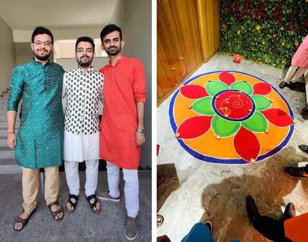 Collage Image of UX Team members celebrating diwali festival