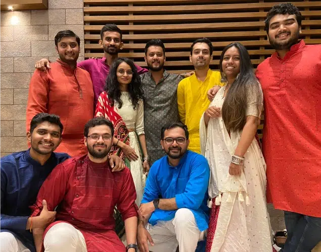Image of UX Team members celebrating navratri festival